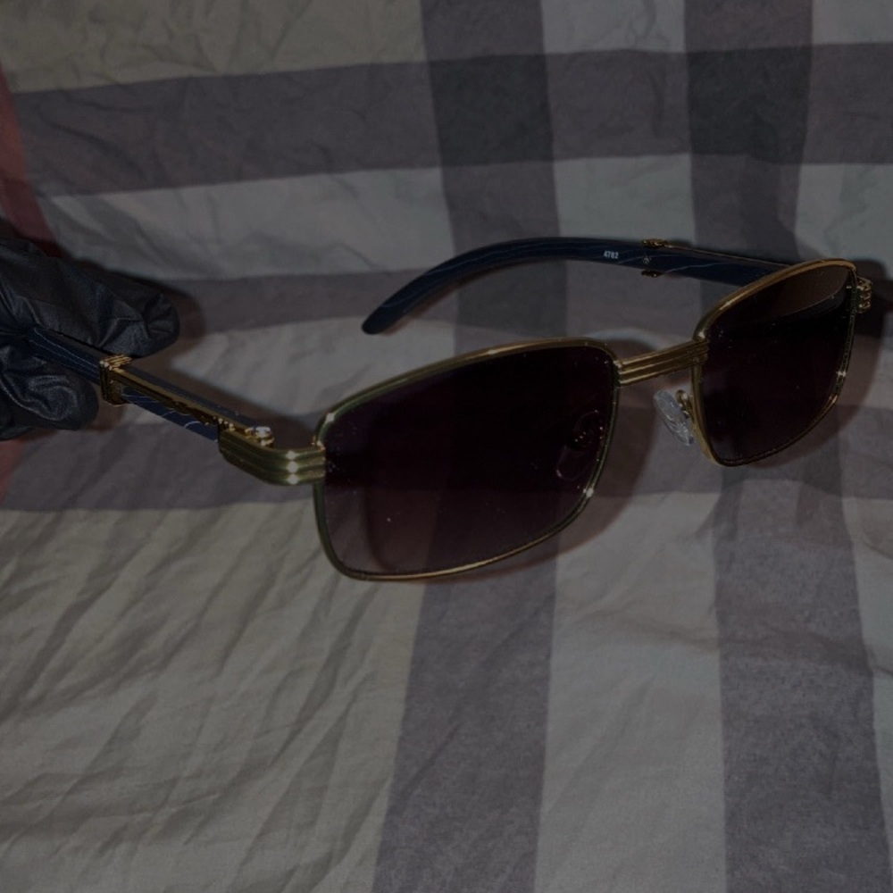 SALE! Gold / Black gradient squared+rounded designer luxury glasses NEW. unisex